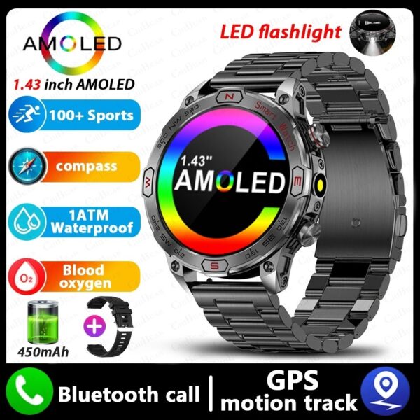 Smart Watch HD AMLOED Screen Bluetooth Calling Sports Watch - Image 2