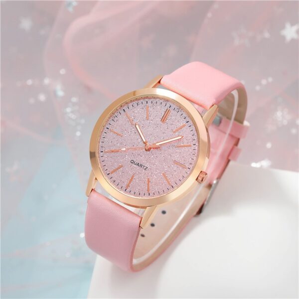 Women's Round Pointer Quartz Watch Set - Image 6