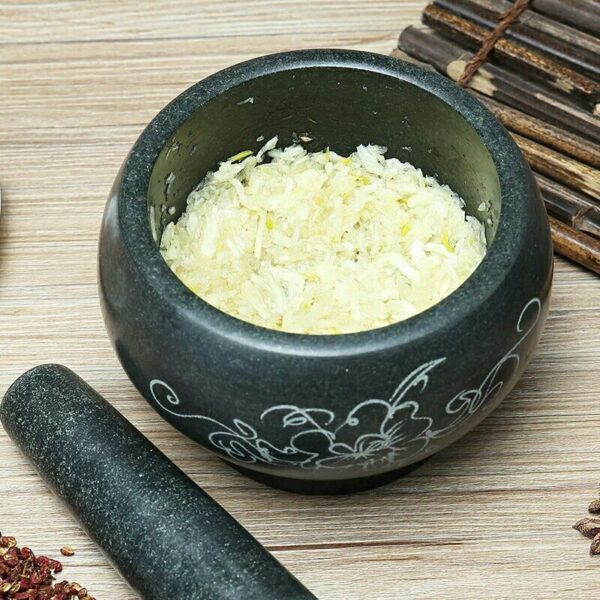 Garlic Mashed Medicine Pot, Stone Mortar And Bluestone Stone Cup Masher - Image 5