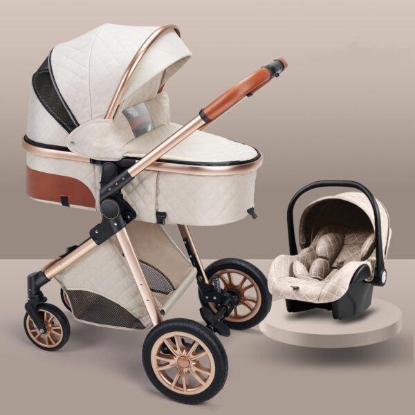 Lightweight Folding Two Way Shock Absorbing Newborn Baby Stroller - Image 5