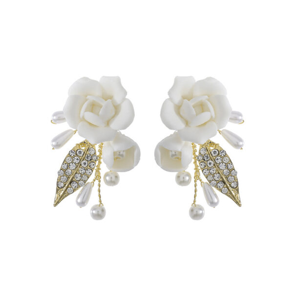 Ceramic Earrings With White Flowers - Image 5