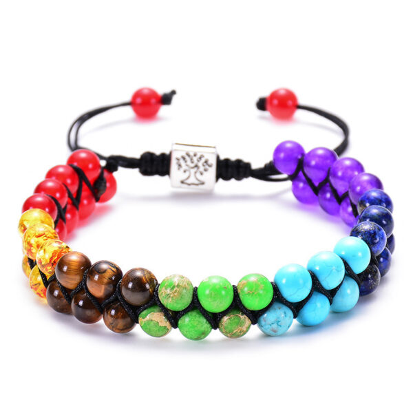 Fashion Jewelry 6mm 7 Chakra Stone Bead Yoga Meditation Bracelet Healing Crystal Double Layer Natural Gemstone Beaded Anxiety Bracelets For Women - Image 8