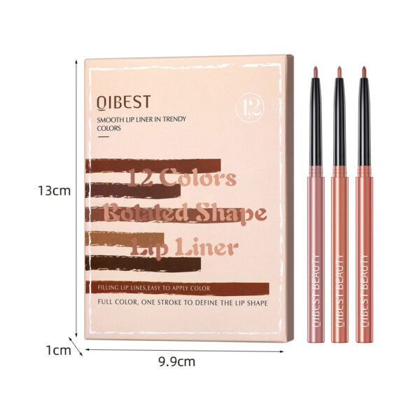 Matte Finish Lip Liner 12 Mixed Color Waterproof Decoration Lipstick Pen - Image 4