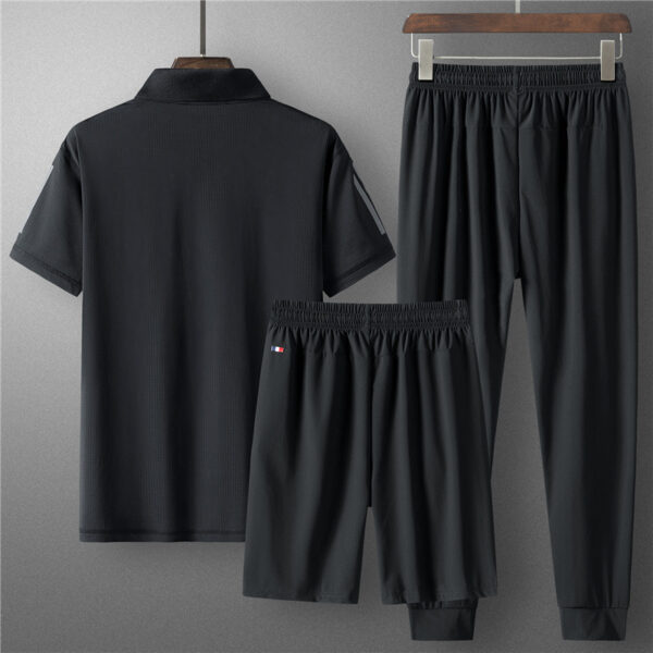 Men's Summer Seamless Ice Silk Sports Casual Suit - Image 3