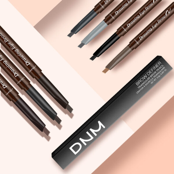 Double Head Automatic Rotating Eyebrow Pencil Waterproof With Brush - Image 7