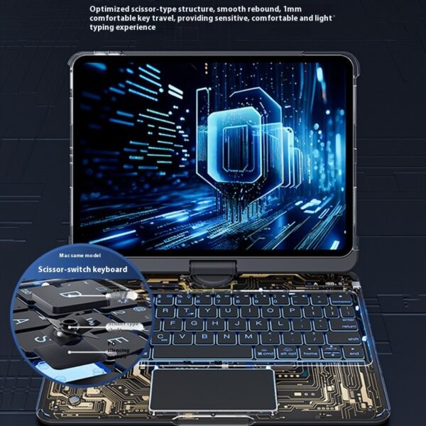 360 Swivel Keyboard Clear Case For IPad Smart Trackpad Bluetooth-compatible Keyboard Case Cover With Pen Slot - Image 8