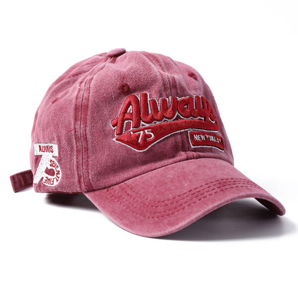 Washed Distressed Letters Embroidery Sun Baseball Hat - Image 9