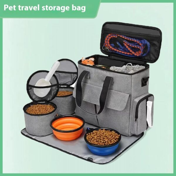 Dog Travel Bag Kit Pet Bag Out Travel Convenient Large-capacity Backpack Outdoor Travel Traveling Storage Bag Mat - Image 5