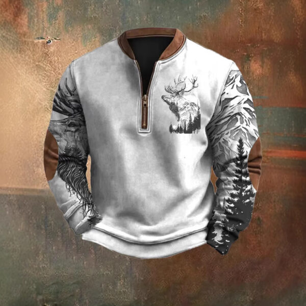 Polo Buckle Sweater Men's 3D Printing Half Zipper - Image 5