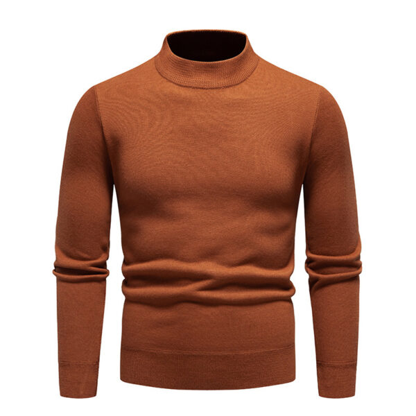 Sweater Men's Fleece-lined Thick Round Neck Sweater - Image 8