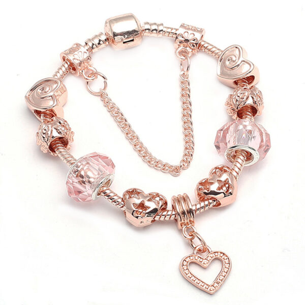 Fashion Love Geometric Rose Gold Bracelet Women's Jewelry - Image 3