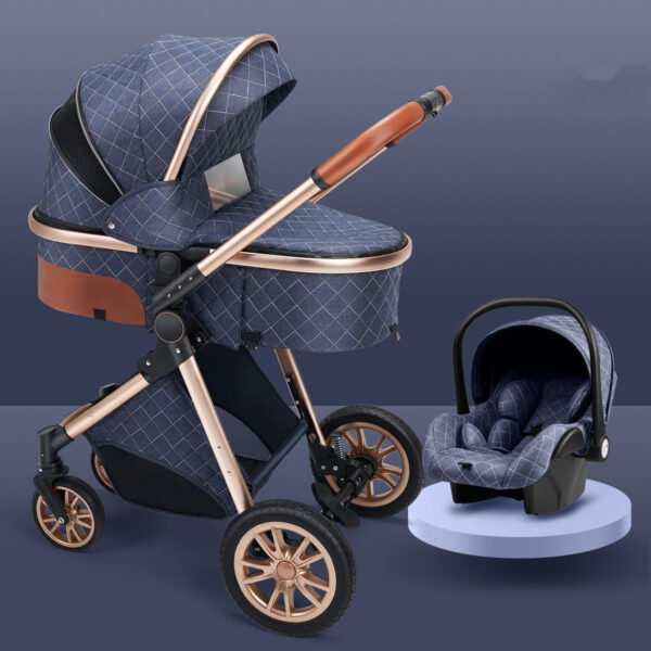 Lightweight Folding Two Way Shock Absorbing Newborn Baby Stroller - Image 8