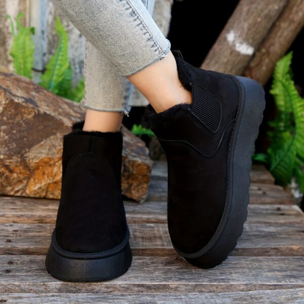 Winter Snow Boots Fashion Flat Thick-soled Cotton Shoes Round Toe Warm Plush Ankle Boot For Women - Image 2