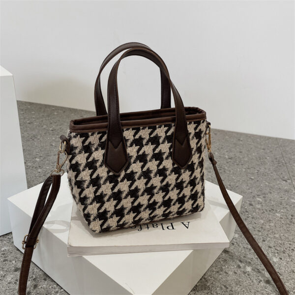 Fashion Houndstooth Shoulder Bags Portable Checkerboard Handbags All-match Messenger Bag Women Totes - Image 5