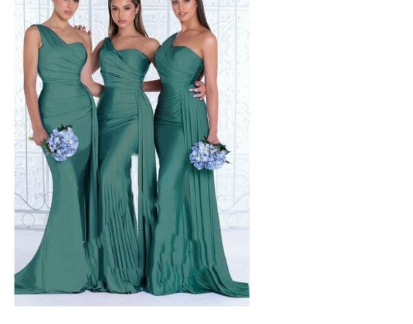 Plus Size Fat MM Mermaid One Shoulder Elegant Wedding Dress - Image 4