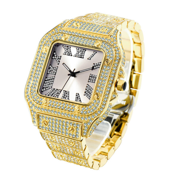 Fashion Hip Hop Diamond Full Diamond Square Men's Watch - Image 4