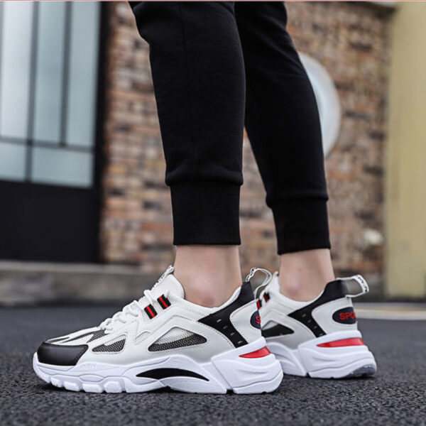 White Sneakers Men Non Slip Walking Running Shoes Sports - Image 6