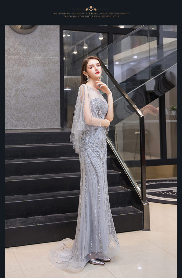 Temperament High-end Bride Fishtail Evening Dress Woman - Image 5