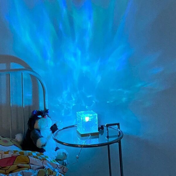 16 Colors LED Water Ripple Ambient Night Light USB Rotating Projection Crystal Table Lamp RGB Dimmable Home Decoration - Image 2