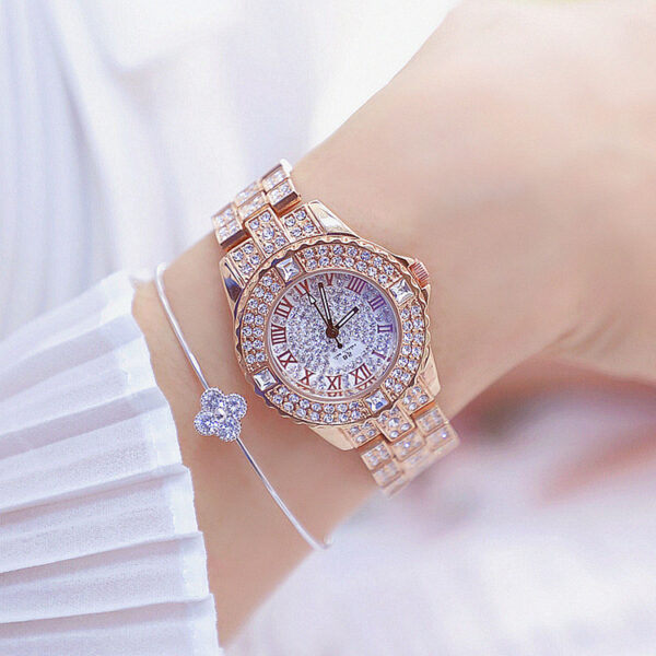 Reloj De Pulsera Para Mujer Oro Lujo De Cristal Relojes Con Diamantes Relojes - Image 2