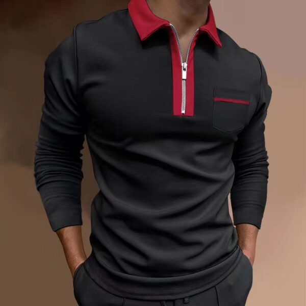 Fashion Slim Fit Pocket Long Sleeve Men's T-shirt - Image 10