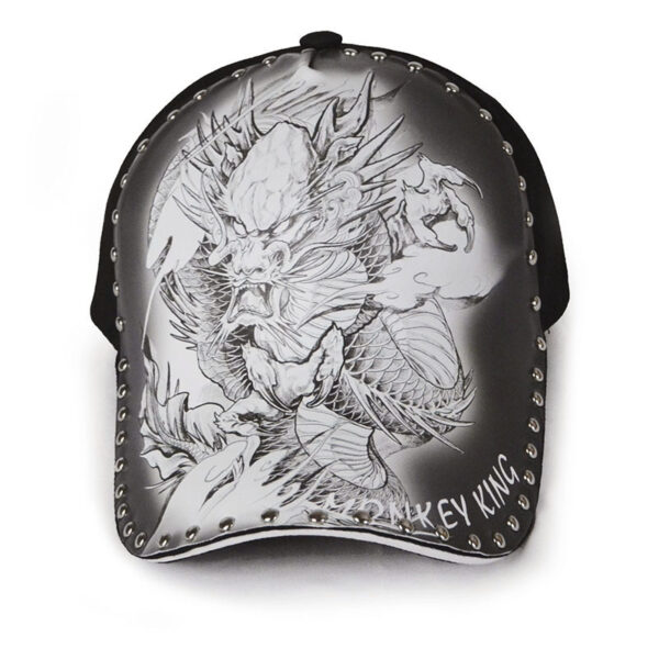 Personalized Stylish Print Dragon Sun-poof Peaked Cap - Image 3