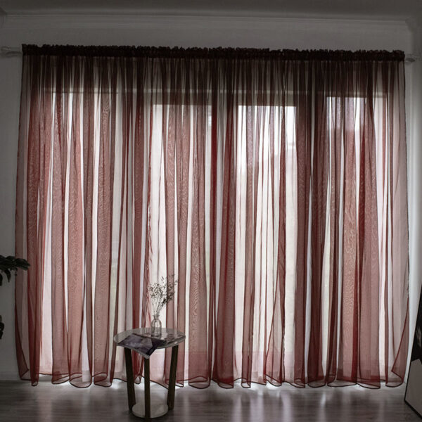 Simple And Modern Balcony Solid Color Gauze Curtain - Image 8