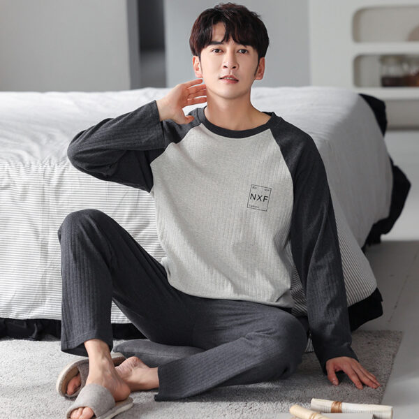 Pajamas Men's Cotton Long Sleeve - Image 6