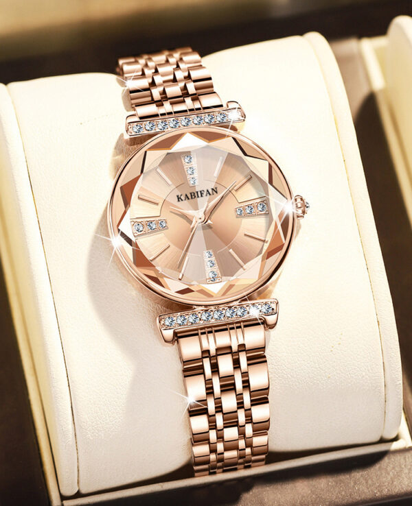 Women's Diamond Mirror Fashion Waterproof Steel Watch - Image 3