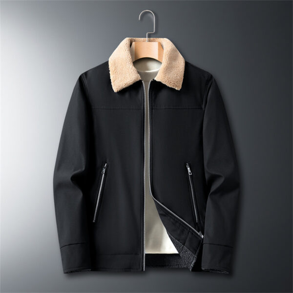 Men's Coat New Casual Fleece Jacket Stand Collar - Image 6