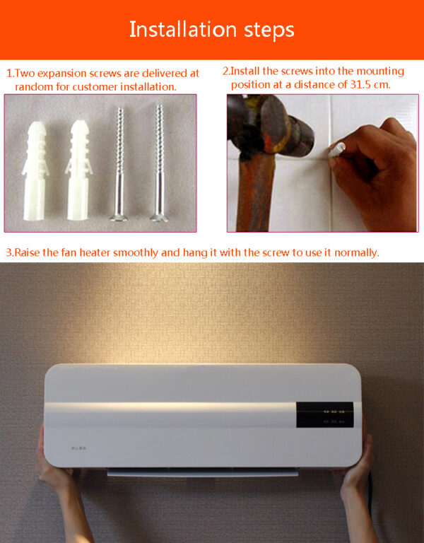 Waterproof Wall-mounted Heater, Household Heater Bathroom - Image 6