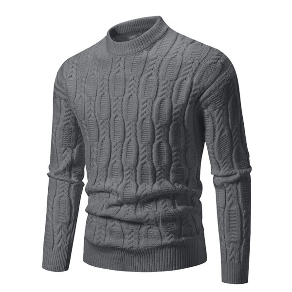 Men's Fashionable Warm Casual Round Neck Sweater - Image 7