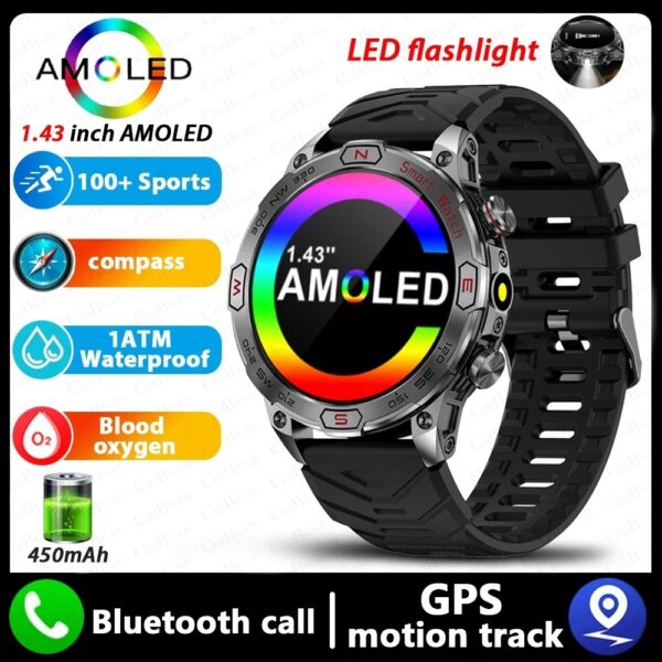 Smart Watch HD AMLOED Screen Bluetooth Calling Sports Watch - Image 5