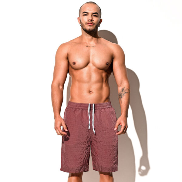 Loose Sports And Leisure Solid Color Simple Wine Red Beach Pants - Image 3