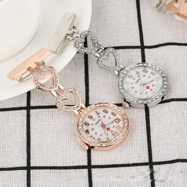 Roller Diamond Nurse's Watch Hanging Chest Watch Portable Pocket Watch Ladies - Image 3