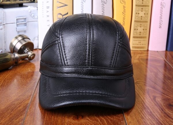 Outdoor Clip Cotton Tape Ear Protection Leather Hat - Image 6