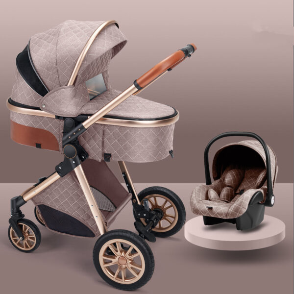 Lightweight Folding Two Way Shock Absorbing Newborn Baby Stroller - Image 3