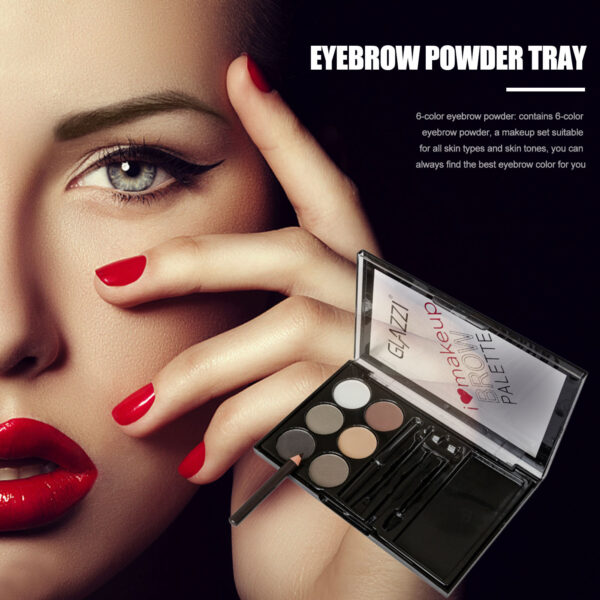 Natural Brown Eyebrow Powder Palette Eye Contour Enhancers Eye Brows Shadow Stamp Shaping Waterproof Makeup Kit With Brush - Image 8