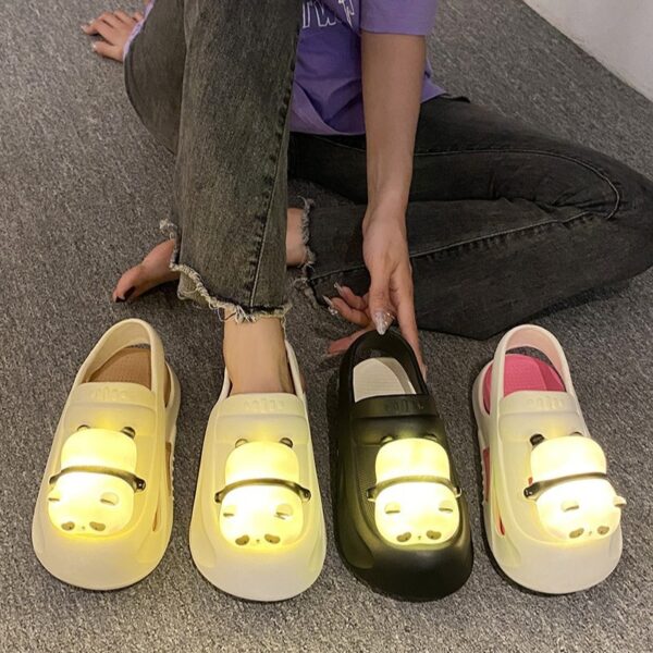 Cute Slipper With Panda Lamp Summer Sandales Femme Light Funny Woman Slippers Shoes Women - Image 10