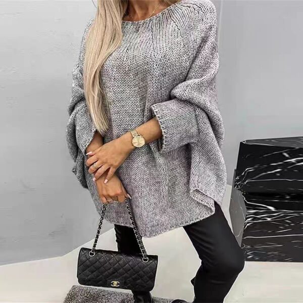 Winter Loose Batwing Sleeve Pullover Sweater Fashion Oversized Knitted Shawl Sweater Tops For Women Clothing - Image 6