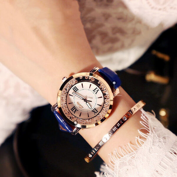 Mobile rhinestone women's watch Korean fashion trend student retro belt watch quartz watch - Image 5