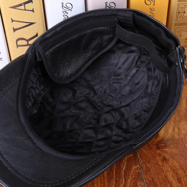 Outdoor Clip Cotton Tape Ear Protection Leather Hat - Image 4