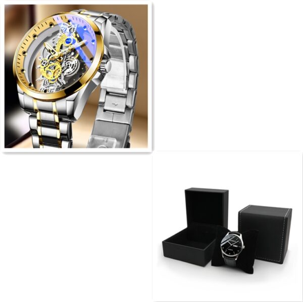 Men Watch Skeleton Automatic Quartz Watch Gold Skeleton Vintage Man Watch Mens Watches Top Brand Luxury - Image 9