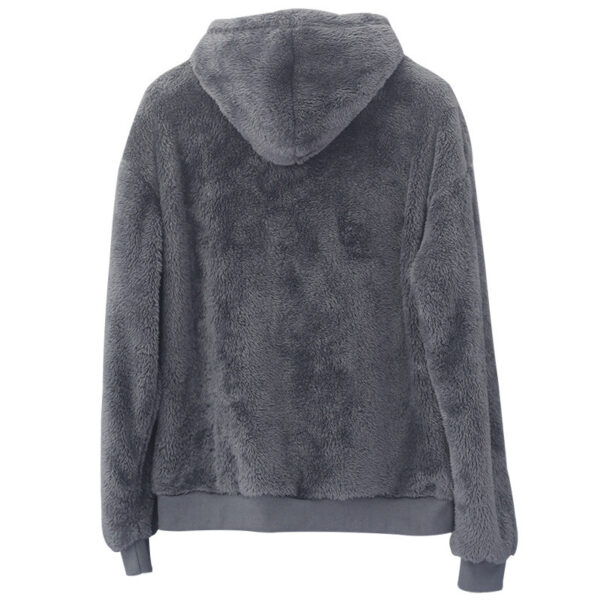 Double-sided Velvet Hooded Sweater Men's Plush Sweatshirt With Pockets - Image 2