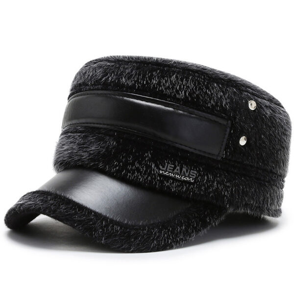 Fleece-lined Earflaps Mink-like Flat-top Cap Leisure Cold-proof Thermal Cotton Hat - Image 6