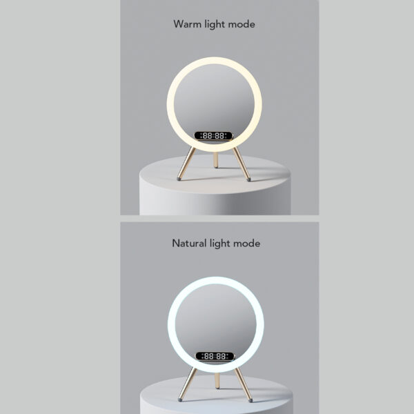 New Multi -function LED Mirror Alarm Clock Wireless Charger Digital Clock Time USB Table Clock - Image 8