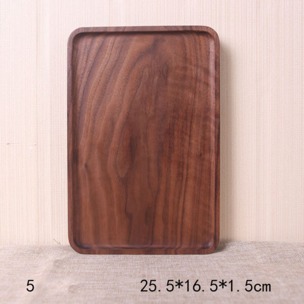 Japanese Style Wooden Black Walnut Rectangular Dinner Plate - Image 3