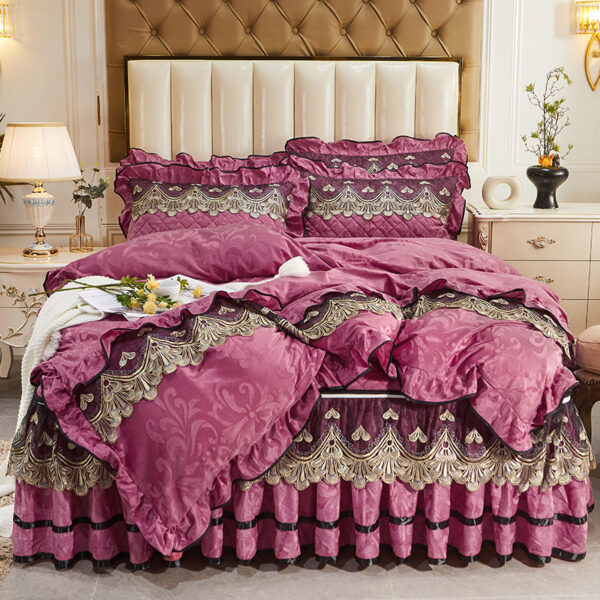 Detachable Bedding Four-piece Duvet Cover Bed Skirt - Image 5