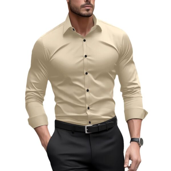 Men's Pigment Business Casual Long Sleeve Shirt - Image 7