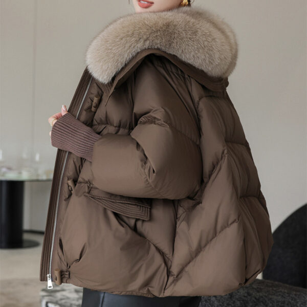 Down Cotton-padded Jacket Women's Short Fur Collar Thickened Coat Winter Clothing - Image 5